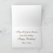 Elegante floral Swirl Geburtstagskarte Karte (Innenseite)