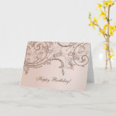 Elegante floral Swirl Geburtstagskarte Karte (Gelbe Blume)