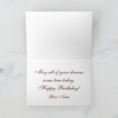 Elegante floral Swirl Geburtstagskarte Karte (Innenseite)