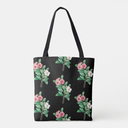 Elegante Floral Tote Bag Tasche (Rückseite)