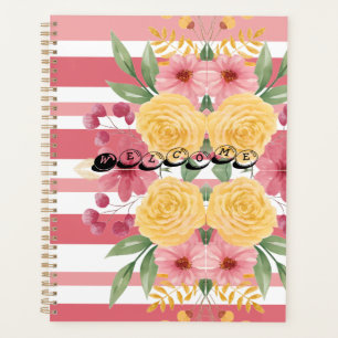 Elegante Floral- und Namens-Junggesellinnenabschie Planer