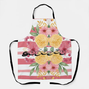 Elegante Floral- und Namens-Junggesellinnenabschie Schürze
