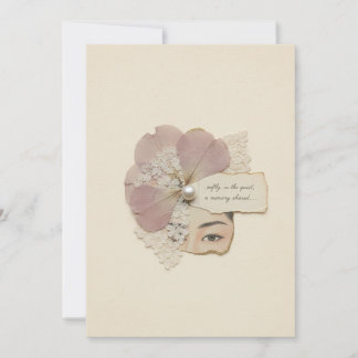 Elegante Floral- und Ukiyoe-Collage Einladung