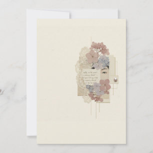 Elegante Floral- und Ukiyoe-Collage Einladung