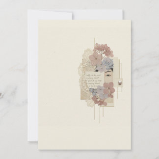 Elegante Floral- und Ukiyoe-Collage Einladung