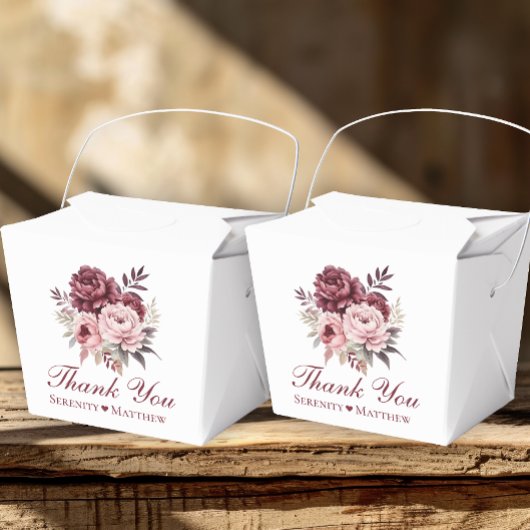 Elegante Floral Vielen Dank Watercolor Peony Weddi Geschenkschachtel