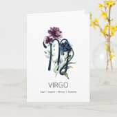 Elegante Floral Virgo Geburtskarte Karte (Gelbe Blume)