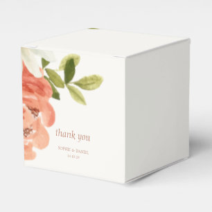 Elegante Floral Watercolor Couple Initials Hochzei Geschenkschachtel