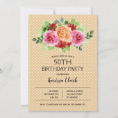 Elegante Floral Watercolor Einladung zum Geburtsta (Vorderseite)