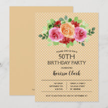 Elegante Floral Watercolor Einladung zum Geburtsta