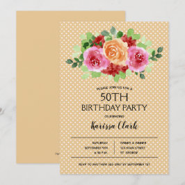 Elegante Floral Watercolor Einladung zum Geburtsta