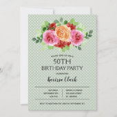 Elegante Floral Watercolor Einladung zum Geburtsta (Vorderseite)