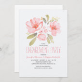 Elegante Floral Watercolor Engagement Party Einladung (Vorne/Hinten)