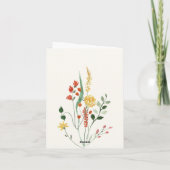 Elegante Floral Watercolor Herzlichen Glückwunsch Karte (Rückseite)