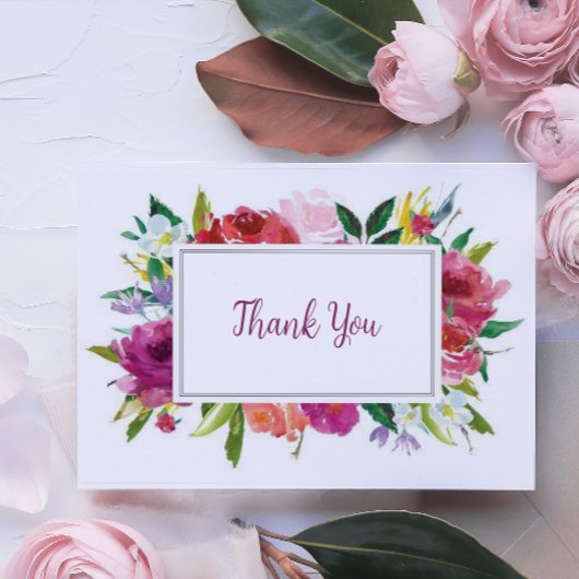 Elegante Floral Watercolor Karte