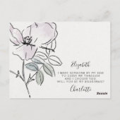 Elegante Floral Wedding Bridesmaid Vorschlagskarte Postkarte (Rückseite)