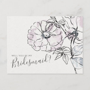 Elegante Floral Wedding Bridesmaid Vorschlagskarte Postkarte