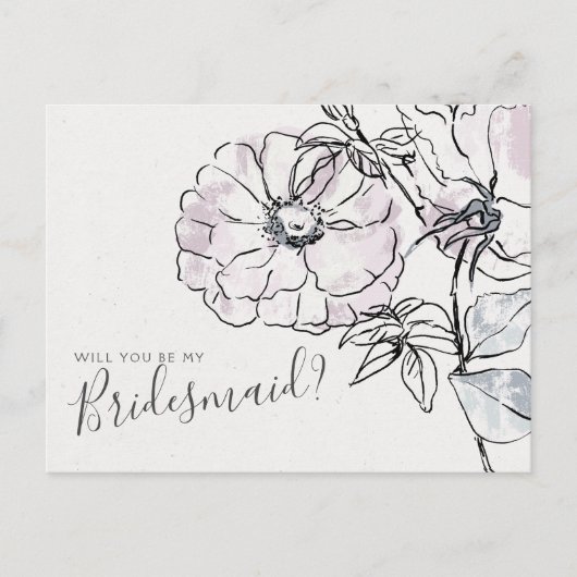 Elegante Floral Wedding Bridesmaid Vorschlagskarte Postkarte (Vorderseite)