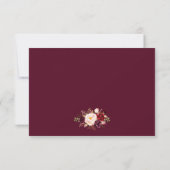 Elegante Floral Wedding Burgundy Gold UAWG RSVP Karte (Rückseite)