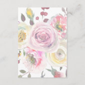 Elegante Floral Wedding Guest Details Begleitkarte (Rückseite)
