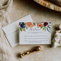 Elegante Floral Wedding Song Request Card