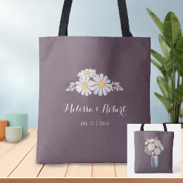 Elegante Floral White Daisies Gastgeschenk Hochzei Tasche