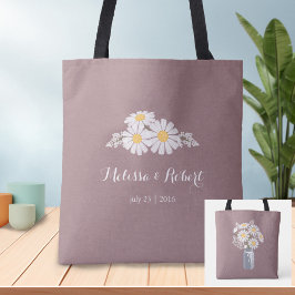 Elegante Floral White Daisies Gastgeschenk Hochzei Tasche