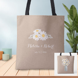 Elegante Floral White Daisies Gastgeschenk Hochzei Tasche