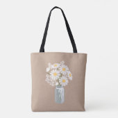 Elegante Floral White Daisies Gastgeschenk Hochzei Tasche (Rückseite)