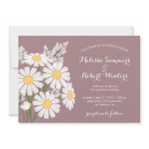 Elegante Floral White Daisies Pink Wedding