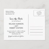 Elegante Floral White Daisies Save the Date Aquama Ankündigungspostkarte (Rückseite)