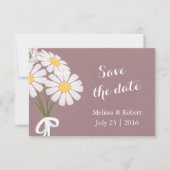 Elegante Floral White Daisies Save the Date Hochze (Vorderseite)