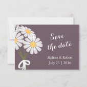 Elegante Floral White Daisies Save the Date Hochze (Vorderseite)