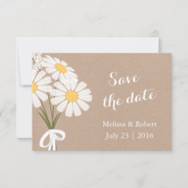 Elegante Floral White Daisies Save the Date Hochze
