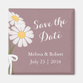 Elegante Floral White Daisies Save the Date Hochze Magnet