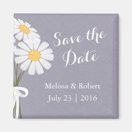 Elegante Floral White Daisies Save the Date Hochze Magnet