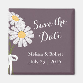 Elegante Floral White Daisies Save the Date Hochze Magnet