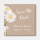 Elegante Floral White Daisies Save the Date Hochze Magnet (Vorne)
