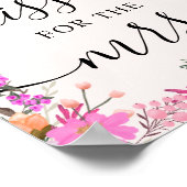 Elegante Floral Wie viele Kisses Brautparty Game Poster (Ecke)