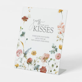 Elegante Floral Wie viele Kisses Brautparty Sockelschild