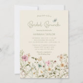 Elegante Floral Wildblume Boho Bridal Brunch Einladung (Vorderseite)