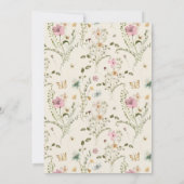 Elegante Floral Wildblume Boho Bridal Brunch Einladung (Rückseite)