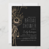 Elegante Floral Wildblume Brautparty Boho Einladung (Vorderseite)