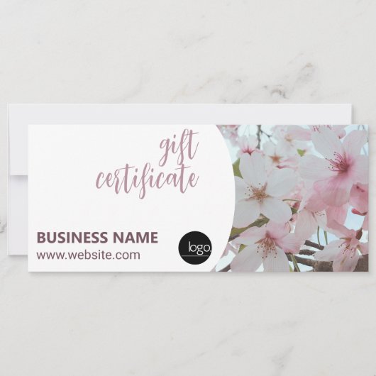 ELEGANTE FLORALBUSINESS LOGO GIFT BESCHEINIGUNG (Vorderseite)