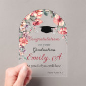 Elegante florale Abschluss Card - Personalisieren Acryleinladungen (Insitu (Handheld))