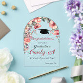 Elegante florale Abschluss Card - Personalisieren  Acryleinladungen (Insitu (Hochzeit))