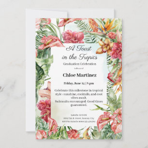 Elegante Florale Abschlussfeier-Einladung Einladung