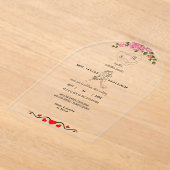 Elegante florale Akronylic Hochzeit mit Mon Acryleinladungen (Ablage )