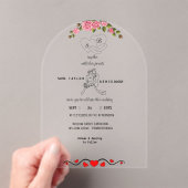 Elegante florale Akronylic Hochzeit mit Mon Acryleinladungen (Insitu (Handheld))