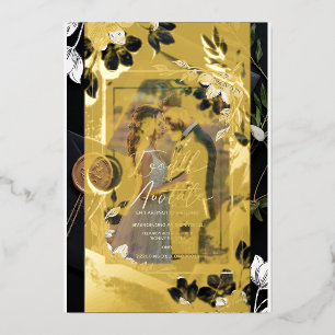 Elegante florale Akryllische Hochzeitseinladung mi Folieneinladung